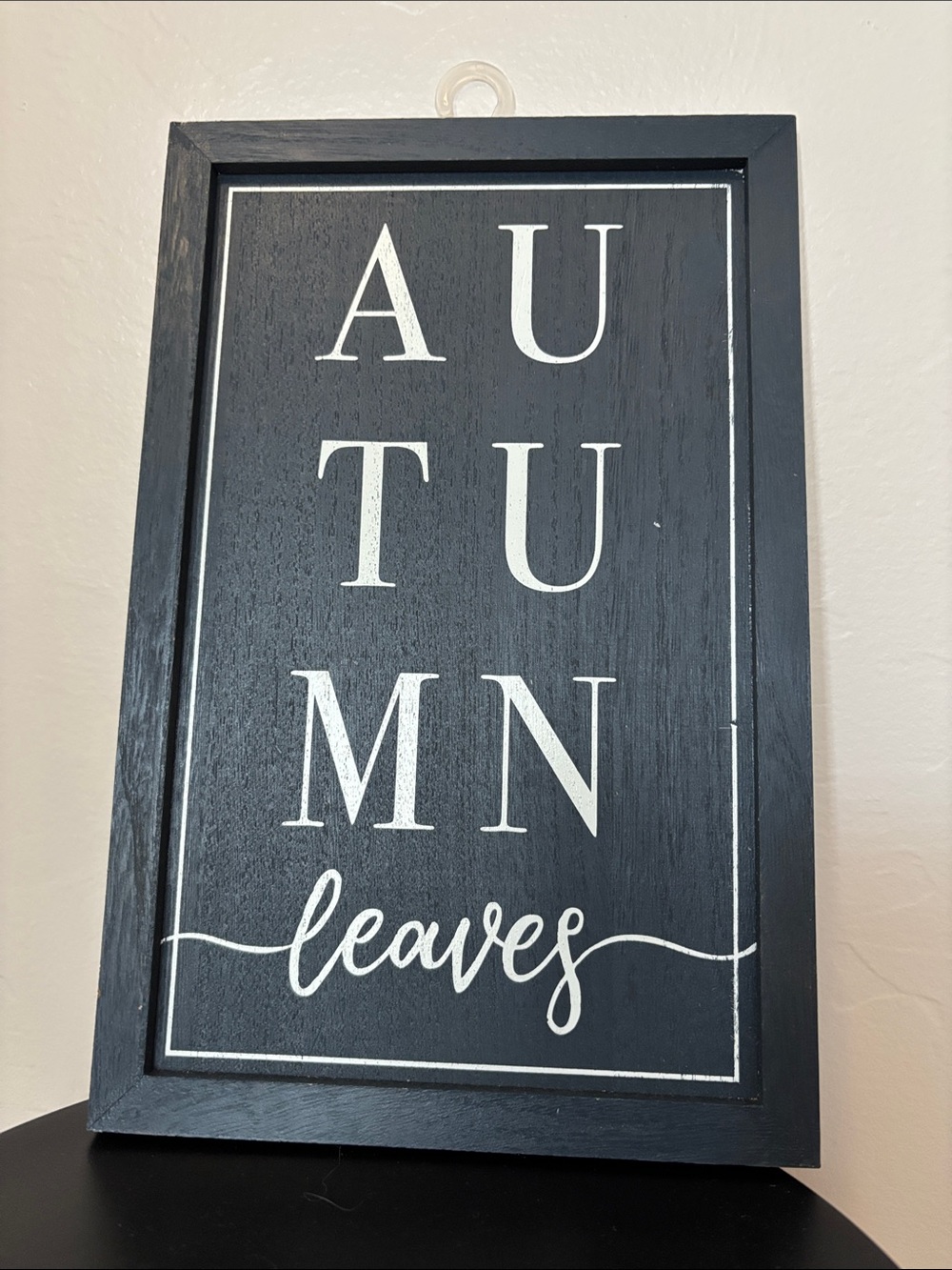 Autumn Leaves Black Framed Sign